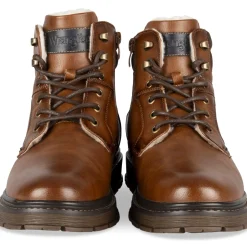 Bottines MARRON Homme Motif Uni Lacets