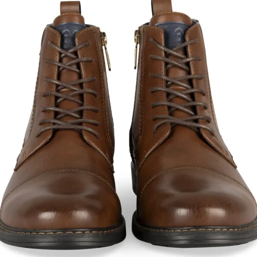 Bottines MARRON Homme Motif Uni Lacets