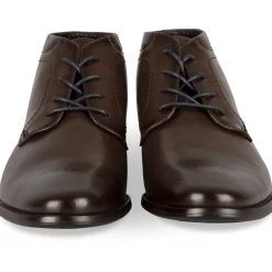 Bottines MARRON Homme Motif Uni Lacets