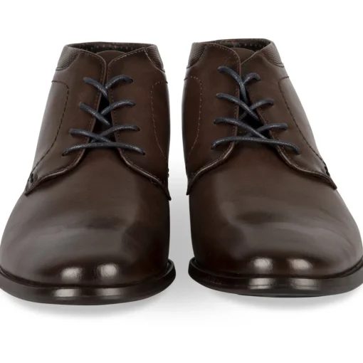 Bottines MARRON Homme Motif Uni Lacets