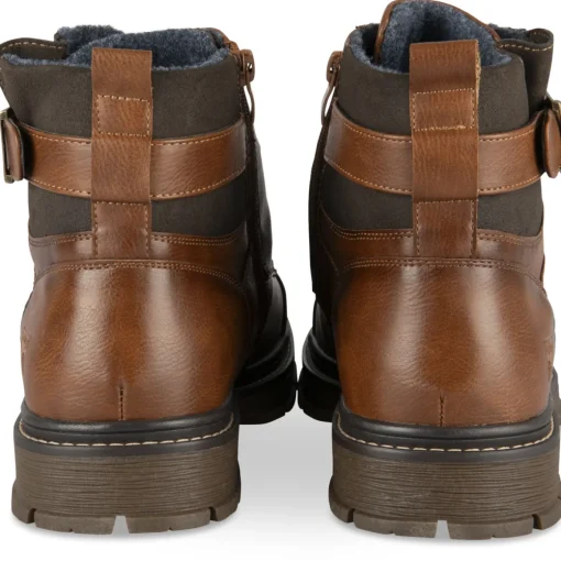 Bottines MARRON Homme Motif Uni Lacets