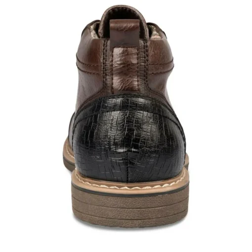 Bottines MARRON Homme Motif Uni Lacets