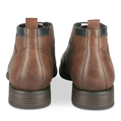 Bottines MARRON Homme Motif Uni A Enfiler