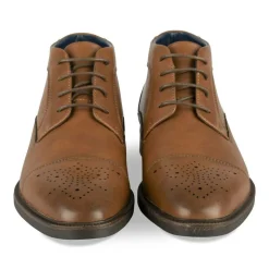 Bottines MARRON Homme Motif Uni Lacets