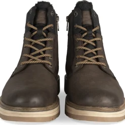 Bottines MARRON Homme Motif Uni Lacets