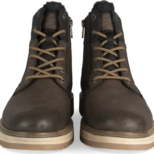 Bottines MARRON Homme Motif Uni Lacets