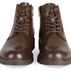 Bottines MARRON Homme Motif Uni Lacets