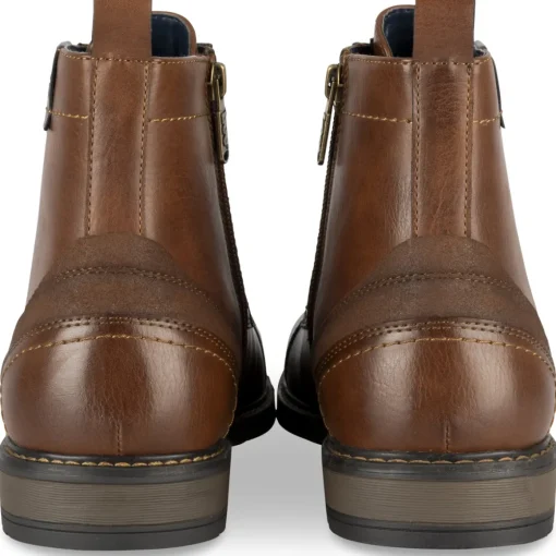 Bottines MARRON Homme Motif Uni Lacets