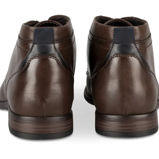 Bottines MARRON Homme Motif Uni Lacets