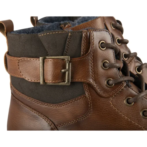 Bottines MARRON Homme Motif Uni Lacets