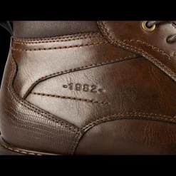 Bottines MARRON Homme Motif Uni Lacets