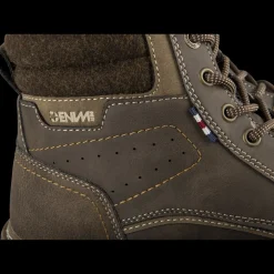 Bottines MARRON Homme Motif Uni Lacets