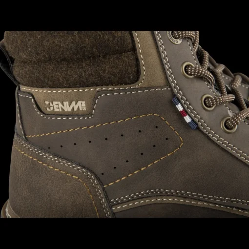 Bottines MARRON Homme Motif Uni Lacets