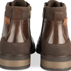 Bottines MARRON Homme Motif Uni Lacets