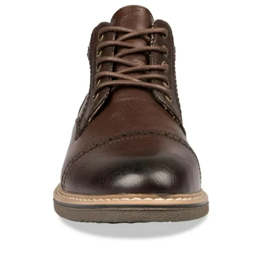 Bottines MARRON Homme Motif Uni Lacets