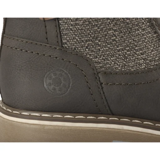 Bottines MARRON Homme Motif Uni Elastique + Fermeture éclair