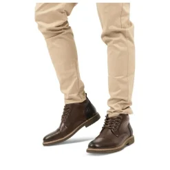 Bottines MARRON Homme Motif Uni Lacets