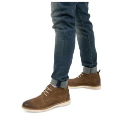 Bottines MARRON Homme Motif Uni Lacets