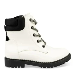 Bottines Montagne BLANC Fille Motif Vernis Lacets