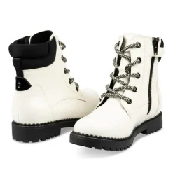 Bottines Montagne BLANC Fille Motif Vernis Lacets