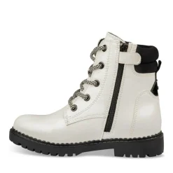 Bottines Montagne BLANC Fille Motif Vernis Lacets