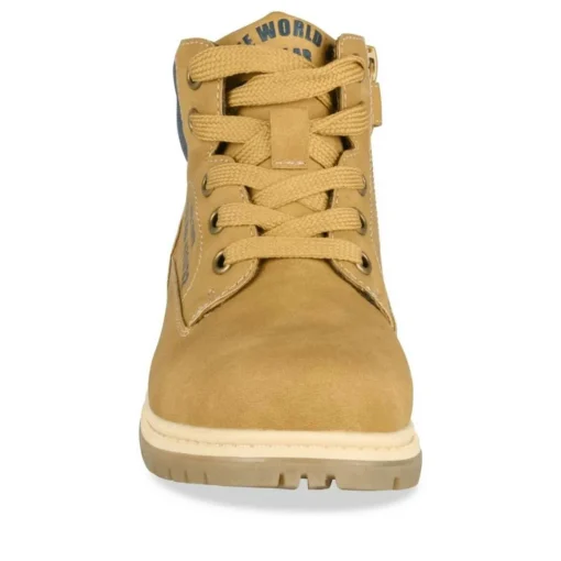 Bottines Montagne COGNAC Garçon Motif Uni Lacets