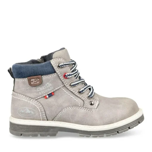 Bottines Montagne GRIS Garçon Motif Uni Lacets