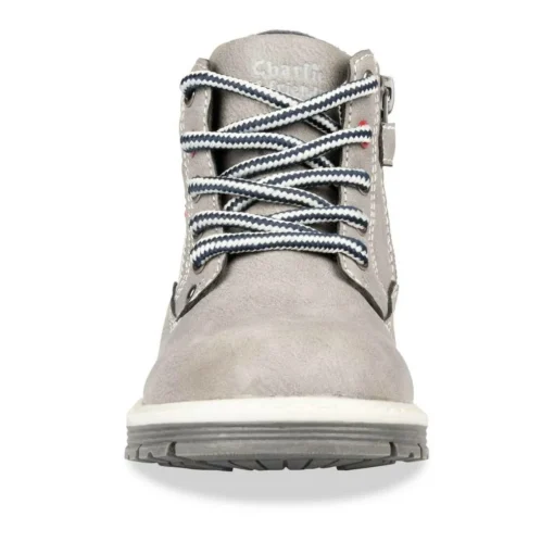 Bottines Montagne GRIS Garçon Motif Uni Lacets