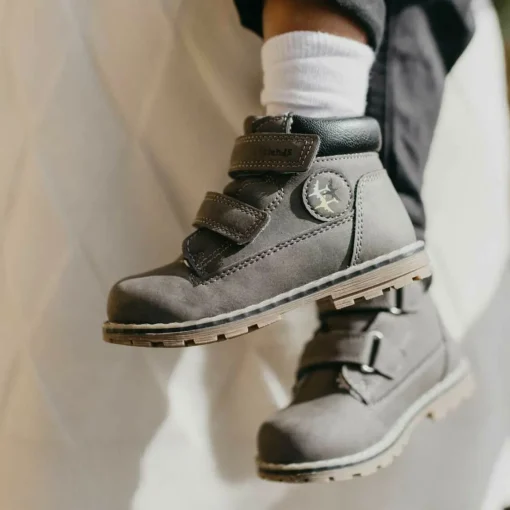 Bottines Montagne GRIS Garçon Motif Uni Scratch