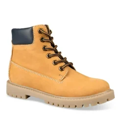 Bottines Montagne JAUNE Garçon CUIR Motif Uni Lacets