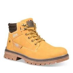 Bottines Montagne JAUNE Garçon Motif Uni Lacets