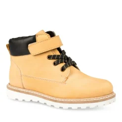 Bottines Montagne JAUNE Garçon CUIR Motif Uni Scratch