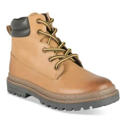 Bottines Montagne JAUNE Garçon CUIR Motif Uni Lacets