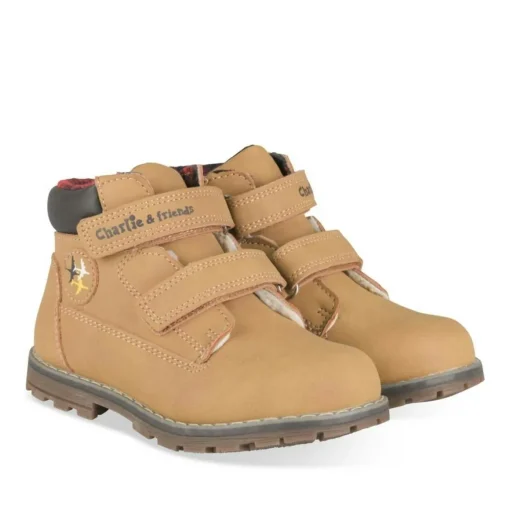 Bottines Montagne JAUNE Garçon Motif Uni Scratch