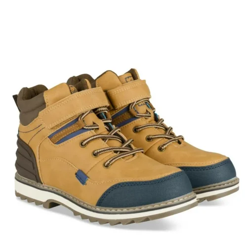 Bottines Montagne JAUNE Garçon Motif Uni Lacets