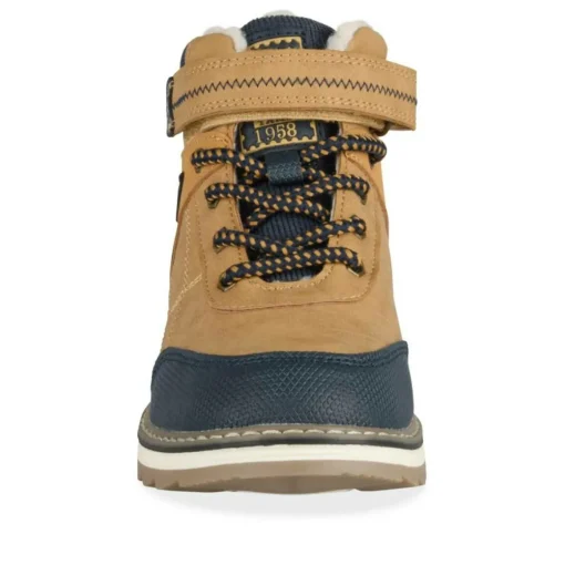 Bottines Montagne JAUNE Garçon Motif Fausse Fourrure Lacets