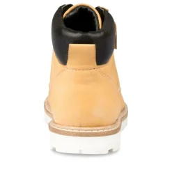 Bottines Montagne JAUNE Garçon CUIR Motif Uni Scratch