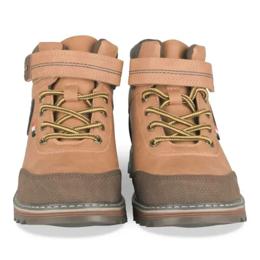 Bottines Montagne JAUNE Garçon Motif Uni Lacets