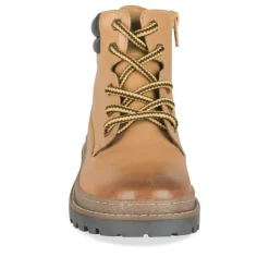 Bottines Montagne JAUNE Garçon CUIR Motif Uni Lacets