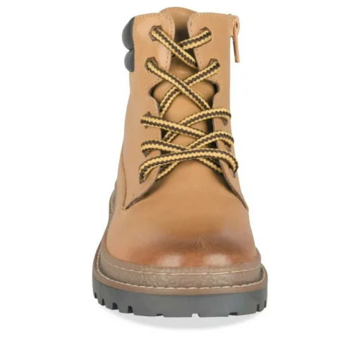 Bottines Montagne JAUNE Garçon CUIR Motif Uni Lacets