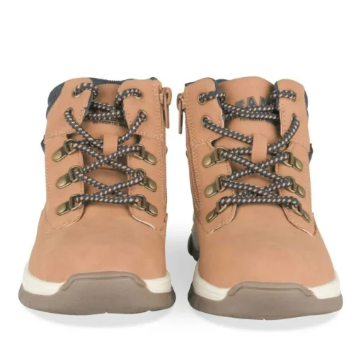 Bottines Montagne JAUNE Garçon Motif Uni Lacets