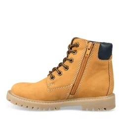 Bottines Montagne JAUNE Garçon CUIR Motif Uni Lacets