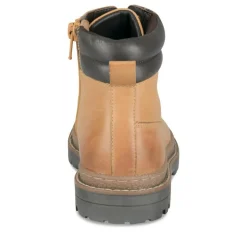 Bottines Montagne JAUNE Garçon CUIR Motif Uni Lacets