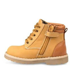 Bottines Montagne JAUNE Garçon CUIR Motif Uni Lacets