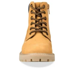 Bottines Montagne JAUNE Garçon CUIR Motif Uni Lacets