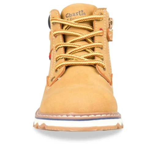 Bottines Montagne JAUNE Garçon Motif Uni Lacets