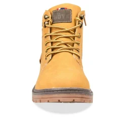 Bottines Montagne JAUNE Garçon Motif Uni Lacets