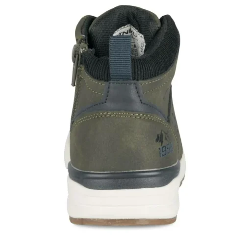 Bottines Montagne KAKI Garçon Motif Uni Lacets