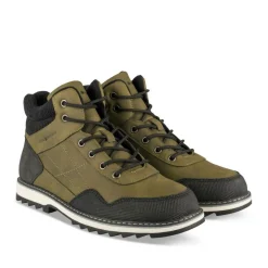 Bottines Montagne KAKI Homme Motif Uni Lacets