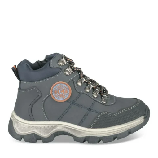 Bottines Montagne MARINE Garçon Motif Uni Lacets